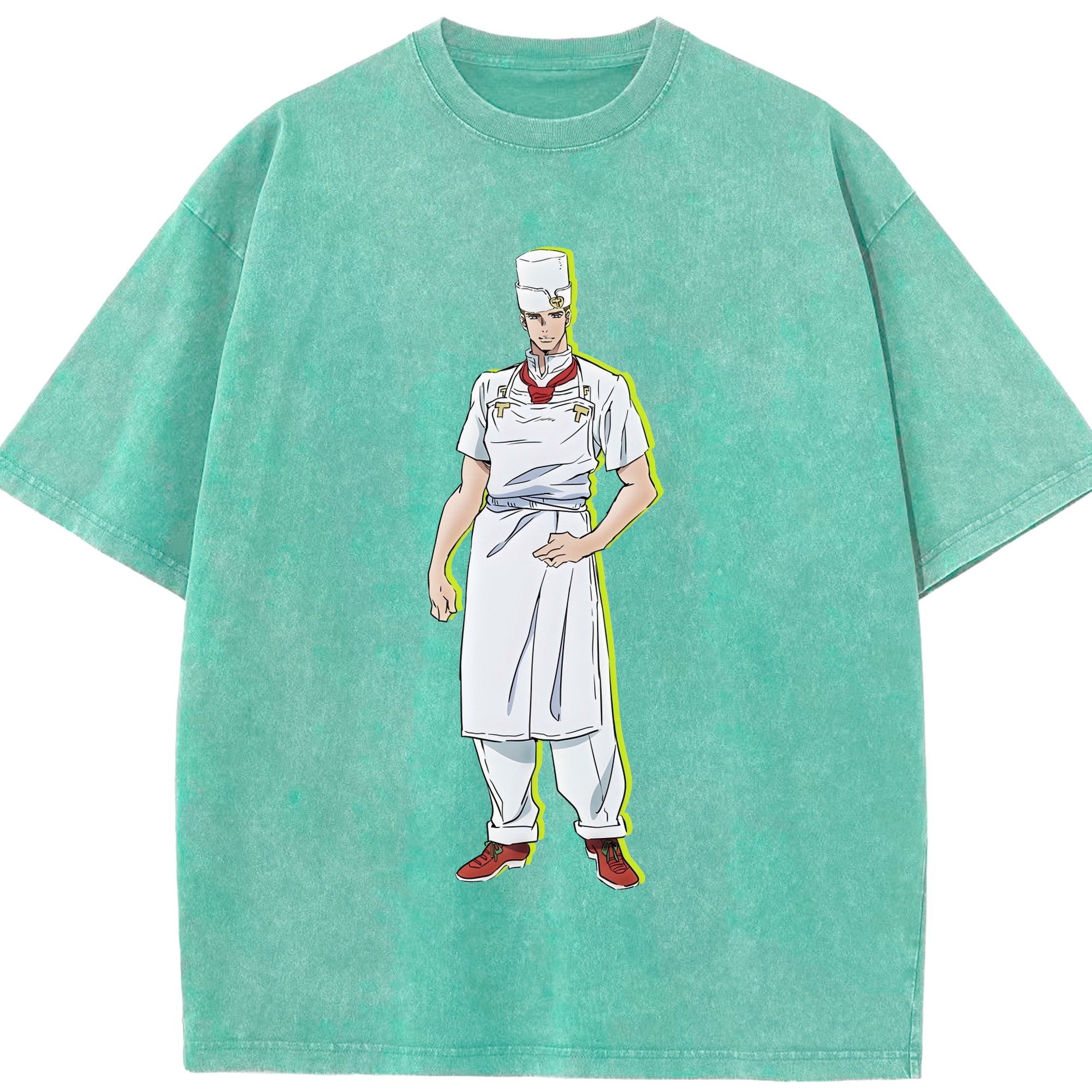 （画像用） ジョジョの奇妙な冒険 Tonio Trussardi JoJo's Bizarre Adventure トニオ?トラッサルディ 綿100% ヴィンテージ風 半袖Tシャツ（フロントプリント）